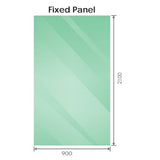 Darrahopens Furniture > Bathroom > Shower Heads & Screens 90x210cm Single Shower Glass Screen with White Wall Channel & Square Pole