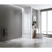 Darrahopens Furniture > Bathroom > Shower Heads & Screens 90x210cm Single Shower Glass Screen with White Wall & Floor U Brackets