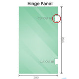 Darrahopens Furniture > Bathroom > Shower Heads & Screens 90x70cm Corner Frameless Shower Screen with Black Brackets and SS Hinges, Square Double Pull Handle