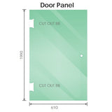 Darrahopens Furniture > Bathroom > Shower Heads & Screens 90x70cm Corner Frameless Shower Screen with Chrome Channel and Brass Hinges, Square Double Pull Handle