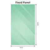 90x90cm Corner Frameless Shower Screen with Gold Channel and SS Hinges, Square Double Pull Handle | darrahopens.com.au Premium AU Stock