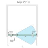 90x90cm Corner Frameless Shower Screen with Gold Channel and SS Hinges, Square Double Pull Handle | darrahopens.com.au Premium AU Stock