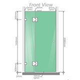 90x90cm Corner Frameless Shower Screen with Gold Channel and SS Hinges, Square Double Pull Handle | darrahopens.com.au Premium AU Stock