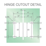 Darrahopens Furniture > Bathroom > Shower Heads & Screens 90x90cm Double Door Corner Shower Screen with Black Brackets and SS Hinges, Square double pull Handle