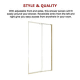 Darrahopens Furniture > Bathroom > Shower Heads & Screens Adjustable Semi Frameless Shower Screen 114-122cm x 195cm With Gold Hardware & No Side Return For Modern Bathrooms