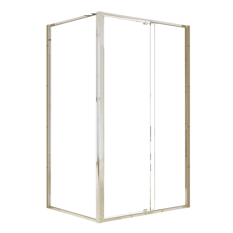 Darrahopens Furniture > Bathroom > Shower Heads & Screens Adjustable Semi Frameless Shower Screen 114-122cm x 89-92cm With Gold Hardware For Modern Bathrooms