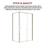 Adjustable Semi Frameless Shower Screen 114-122cm x 98-101cm With Gold Hardware For Modern Bathrooms