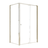 Darrahopens Furniture > Bathroom > Shower Heads & Screens Adjustable Semi Frameless Shower Screen 114-122cm x 98-101cm With Gold Hardware For Modern Bathrooms