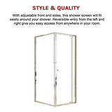 Darrahopens Furniture > Bathroom > Shower Heads & Screens Adjustable Semi Frameless Shower Screen 74-82cm x 89-92cm With Gold Hardware For Modern Bathrooms
