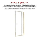 Darrahopens Furniture > Bathroom > Shower Heads & Screens Adjustable Semi Frameless Shower Screen 82-90cm x 195cm With Gold Hardware & No Side Return For Modern Bathrooms