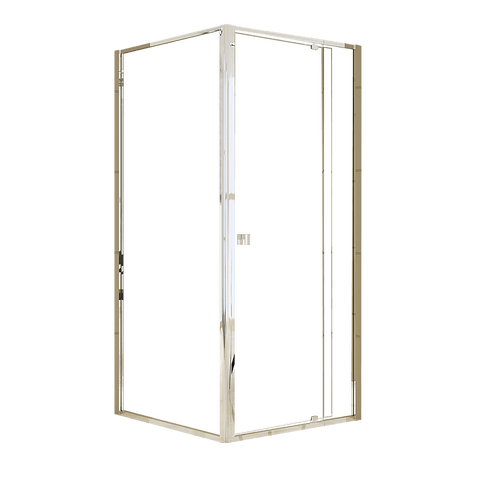 Darrahopens Furniture > Bathroom > Shower Heads & Screens Adjustable Semi Frameless Shower Screen 82-90cm x 89-92cm With Gold Hardware For Modern Bathrooms