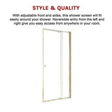 Darrahopens Furniture > Bathroom > Shower Heads & Screens Adjustable Semi Frameless Shower Screen 98-106cm x 195cm With Gold Hardware & No Side Return For Modern Bathrooms