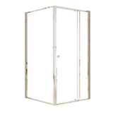 Darrahopens Furniture > Bathroom > Shower Heads & Screens Adjustable Semi Frameless Shower Screen 98-106cm x 98-101cm With Gold Hardware For Modern Bathrooms