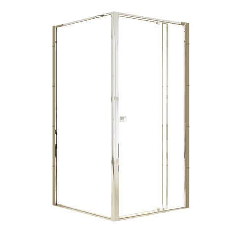 Darrahopens Furniture > Bathroom > Shower Heads & Screens Adjustable Semi Frameless Shower Screen 98-106cm x 98-101cm With Gold Hardware For Modern Bathrooms