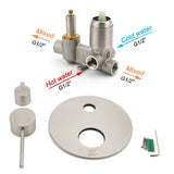 Darrahopens Furniture > Bathroom > Shower Heads & Screens AU Round Stainless Steel Shower Mixer Diverter Brushed Nickel For Bathroom Sets