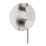 Darrahopens Furniture > Bathroom > Shower Heads & Screens AU Round Stainless Steel Shower Mixer Diverter Brushed Nickel For Bathroom Sets