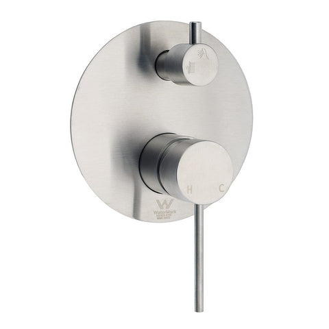 Darrahopens Furniture > Bathroom > Shower Heads & Screens AU Round Stainless Steel Shower Mixer Diverter Brushed Nickel For Bathroom Sets