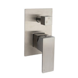 Darrahopens Furniture > Bathroom > Shower Heads & Screens AU Standard 1/2 Inch Shower Mixer Diverter Brushed Nickel Square 2 Way Switch