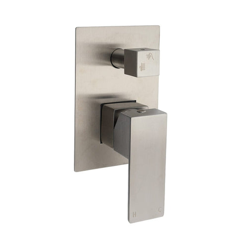 Darrahopens Furniture > Bathroom > Shower Heads & Screens AU Standard 1/2 Inch Shower Mixer Diverter Brushed Nickel Square 2 Way Switch