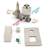 Darrahopens Furniture > Bathroom > Shower Heads & Screens AU Standard 1/2 Inch Shower Mixer Diverter Brushed Nickel Square 2 Way Switch