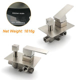 Darrahopens Furniture > Bathroom > Shower Heads & Screens AU Standard 1/2 Inch Shower Mixer Diverter Brushed Nickel Square 2 Way Switch