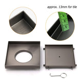 Darrahopens Furniture > Bathroom > Shower Heads & Screens Bathroom Gun Metal 150mm Tile Insert Floor Drain Shower Grate 80mm Waste Outlet