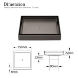 Darrahopens Furniture > Bathroom > Shower Heads & Screens Bathroom Gun Metal 150mm Tile Insert Floor Drain Shower Grate 80mm Waste Outlet