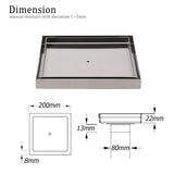 Darrahopens Furniture > Bathroom > Shower Heads & Screens Bathroom Large Square 200x200mm Tile Insert Floor Drain Shower Grate 80mm Waste