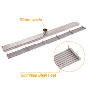 Darrahopens Furniture > Bathroom > Shower Heads & Screens Bathroom Stainless Steel 800mm Strip Fence Shower Grate Floor Drain 50mm Outlet