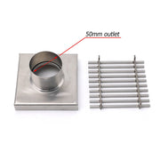 Darrahopens Furniture > Bathroom > Shower Heads & Screens Bathroom SUS 100mm Square Strip Fence Sword Shower Grate Floor Drain 50mm Outlet