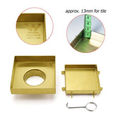 Darrahopens Furniture > Bathroom > Shower Heads & Screens Brushed Gold 100mm Square Tile Insert Floor Drain Tiny Shower Grate 50mm Waste