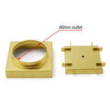 Darrahopens Furniture > Bathroom > Shower Heads & Screens Brushed Gold 100x100mm Tile Insert Floor Drain Square Shower Grate 80mm Waste