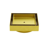 Darrahopens Furniture > Bathroom > Shower Heads & Screens Brushed Gold 100x100mm Tile Insert Floor Drain Square Shower Grate 80mm Waste