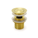 Darrahopens Furniture > Bathroom > Shower Heads & Screens Brushed Gold 32mm Pop Up Push Waste Plug With Overflow Basin Sink Drain Outlet