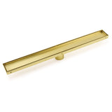 Darrahopens Furniture > Bathroom > Shower Heads & Screens Brushed Gold 600mm Tile Insert Linear Shower Grate Floor Drain 50mm Outlet Waste