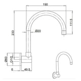 Darrahopens Furniture > Bathroom > Shower Heads & Screens Brushed Gold Bath Tub Filler Round Gooseneck Arm Faucet Water Outlet Wall Spout