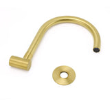 Darrahopens Furniture > Bathroom > Shower Heads & Screens Brushed Gold Bath Tub Filler Round Gooseneck Arm Faucet Water Outlet Wall Spout