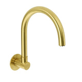 Darrahopens Furniture > Bathroom > Shower Heads & Screens Brushed Gold Bath Tub Filler Round Gooseneck Arm Faucet Water Outlet Wall Spout