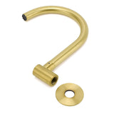 Darrahopens Furniture > Bathroom > Shower Heads & Screens Brushed Gold Bath Tub Filler Round Gooseneck Arm Faucet Water Outlet Wall Spout