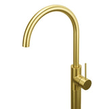 Darrahopens Furniture > Bathroom > Shower Heads & Screens Brushed Gold Bath Tub Mixer Tap Free Standing Faucet Filler Spout Hot Cold Water