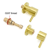 Darrahopens Furniture > Bathroom > Shower Heads & Screens Brushed Gold Brass 1/4 Turn Round Hot Cold Tap Wall Set For Shower Vanity Spout