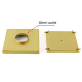 Darrahopens Furniture > Bathroom > Shower Heads & Screens Brushed Gold Large 200mm Tile Insert Bathroom Floor Drain Grate 80mm Waste Outet