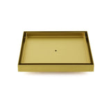 Darrahopens Furniture > Bathroom > Shower Heads & Screens Brushed Gold Large 200mm Tile Insert Bathroom Floor Drain Grate 80mm Waste Outet