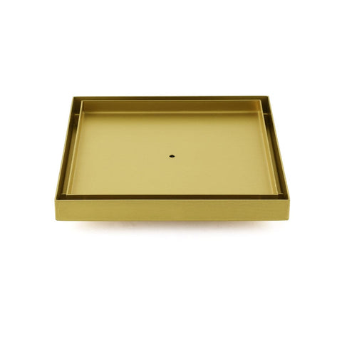 Darrahopens Furniture > Bathroom > Shower Heads & Screens Brushed Gold Large 200mm Tile Insert Bathroom Floor Drain Grate 80mm Waste Outet