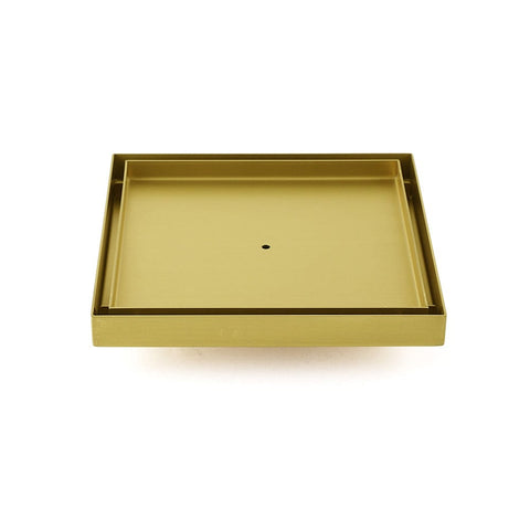 Darrahopens Furniture > Bathroom > Shower Heads & Screens Brushed Gold Large 200mm Tile Insert Floor Drain Shower Grate 50mm Waste Outet