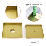 Darrahopens Furniture > Bathroom > Shower Heads & Screens Brushed Gold Large 200mm Tile Insert Floor Drain Shower Grate 50mm Waste Outet