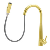 Darrahopens Furniture > Bathroom > Shower Heads & Screens Brushed Gold Pull Out Kitchen Sink Tap Basin Mixer Faucet 2 Mode Spraying Spout