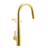 Darrahopens Furniture > Bathroom > Shower Heads & Screens Brushed Gold Pull Out Kitchen Sink Tap Basin Mixer Faucet 2 Mode Spraying Spout