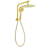 Brushed Gold Round 12" Rain Shower Head 3 Mode Handheld Diverter Wall Arm Set | darrahopens.com.au Premium AU Stock