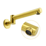 Darrahopens Furniture > Bathroom > Shower Heads & Screens Brushed Gold Round Basin Wall Mounted Faucet Outlet Swivel Bathtub Stainless Steel Spout